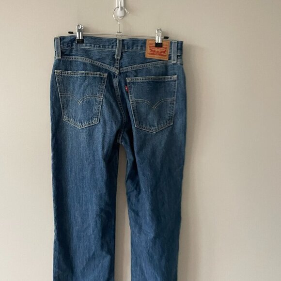Levi's Low Pro Straight Leg Mid Rise Distressed Casual Denim Jeans Blue 27 - Picture 3 of 11